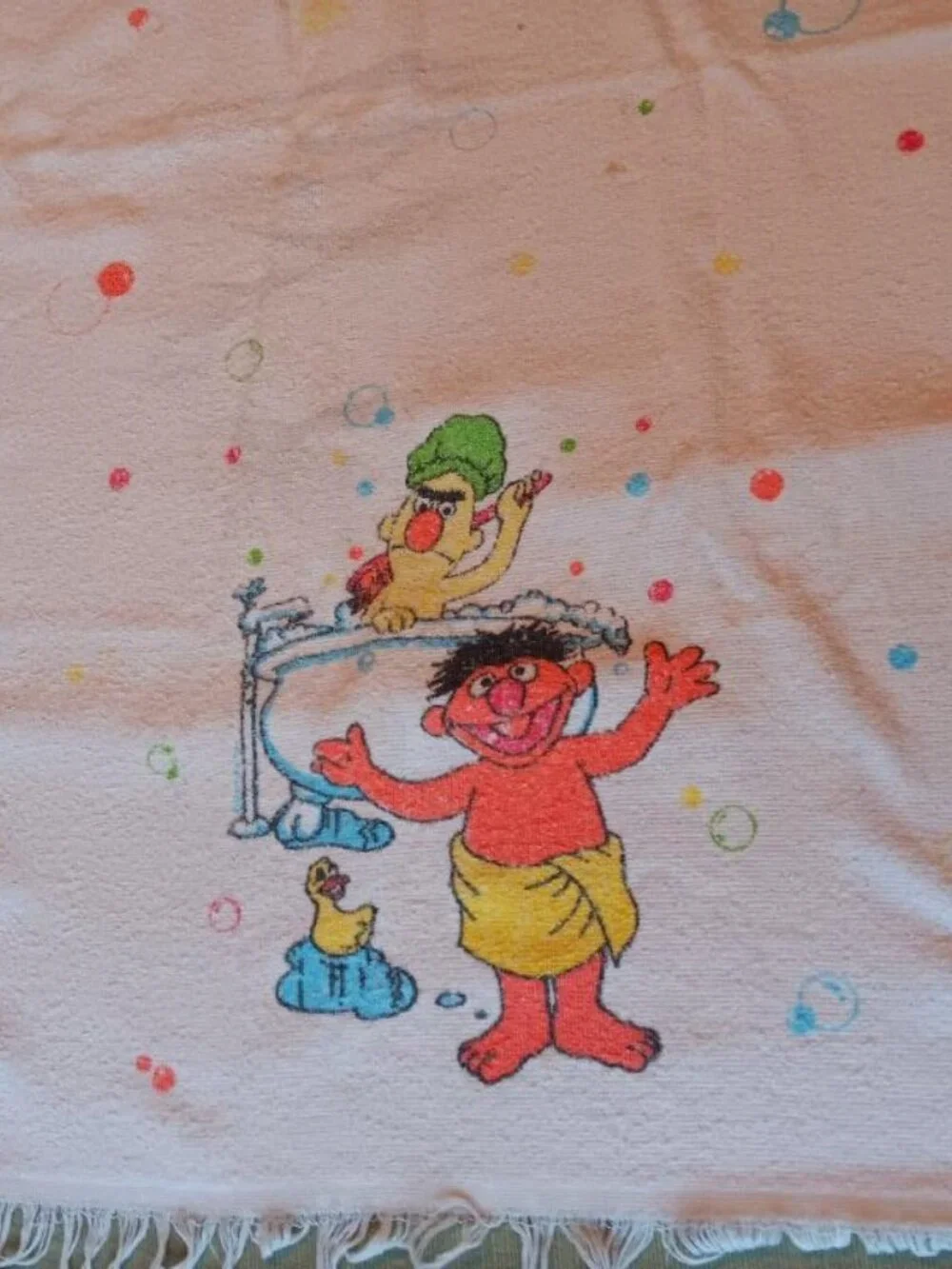1980's Vintage Cannon 100% Cotton Sesame Street Bath Towel